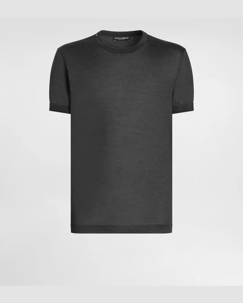 Dolce & Gabbana T-shirt Aus Seide - Mann T-shirts Und Polos Grau Grau