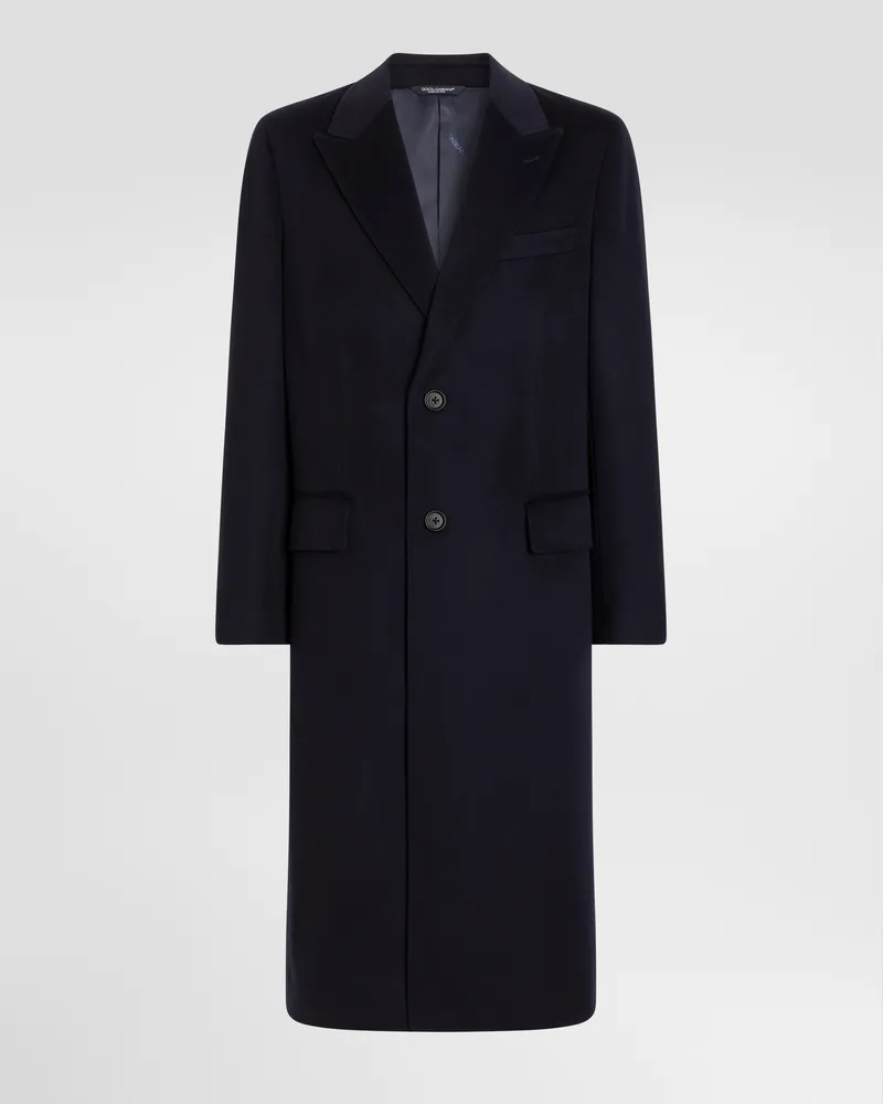 Dolce & Gabbana Mantel Aus Wolle Mit Einreihigem Verschluss - Mann Mäntel Und Jacken Blau Blau