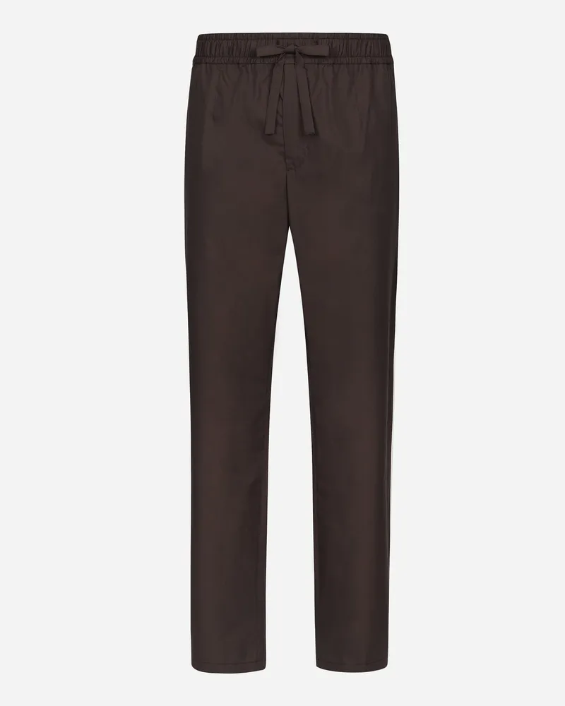 Dolce & Gabbana Jogginghose Aus Popeline - Mann Hosen Und Shorts Braun Baumwolle Braun