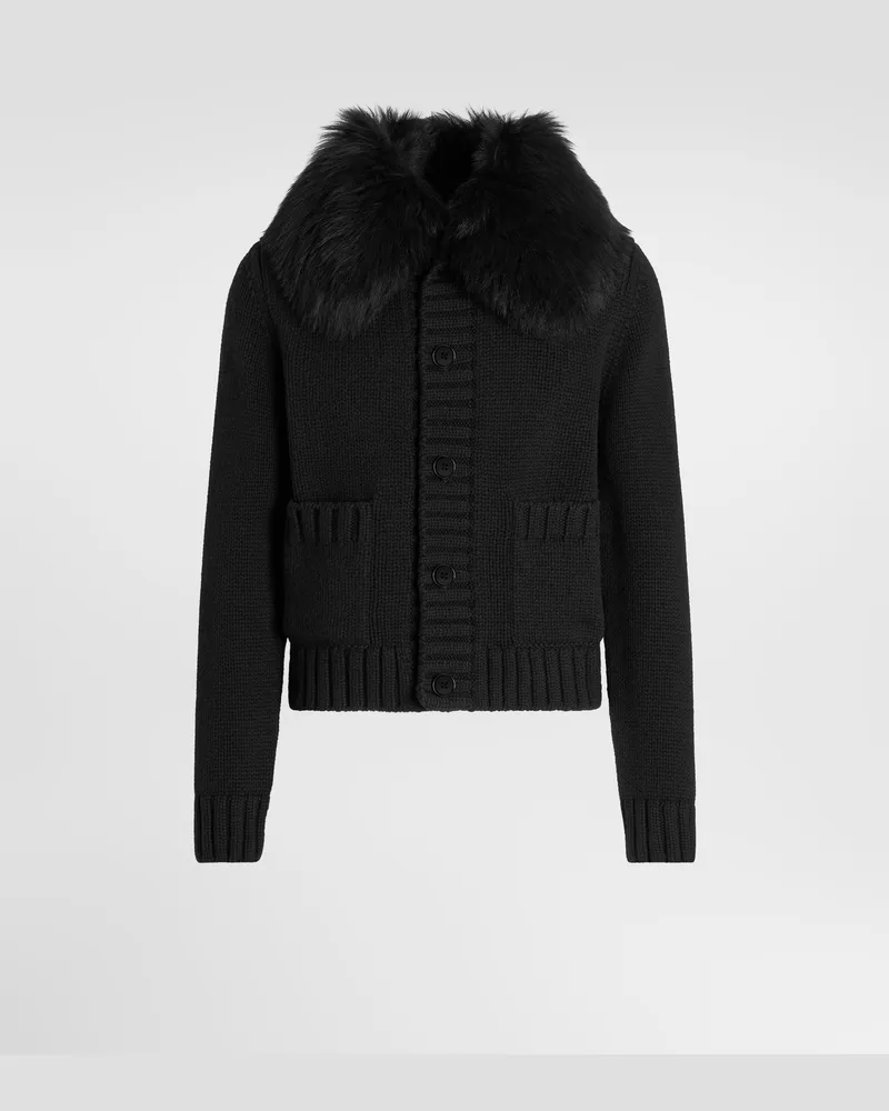 Dolce & Gabbana Jacke Aus Schurwolle - Mann Strickwaren Schwarz Schwarz