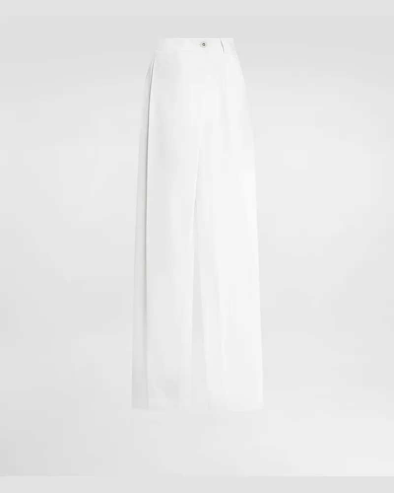 Dolce & Gabbana Ausgestellte Hose Aus Baumwollpopeline - Frau Hosen Und Shorts Wei Weiss