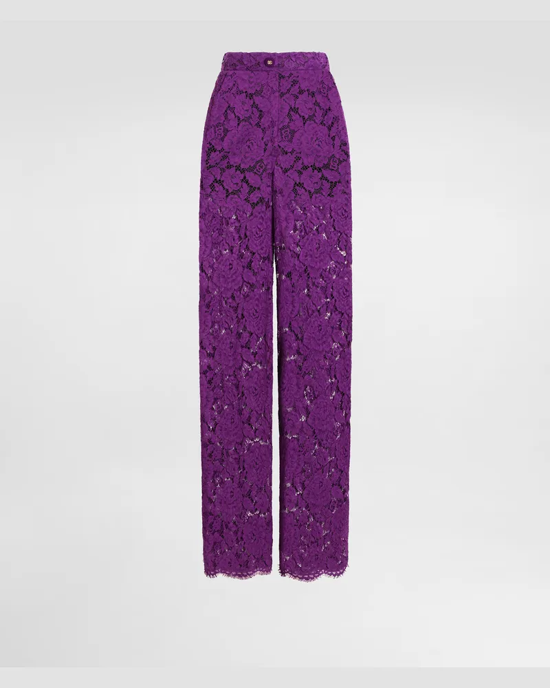 Dolce & Gabbana Cordonetto Lace Trousers - Frau Hosen Und Shorts Purple Purple
