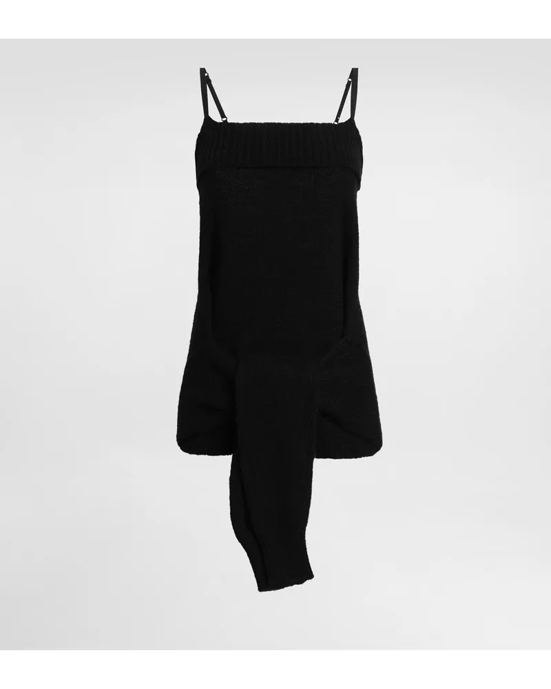 Dolce & Gabbana Wool Blend Tank Top - Frau Collection Schwarz Black