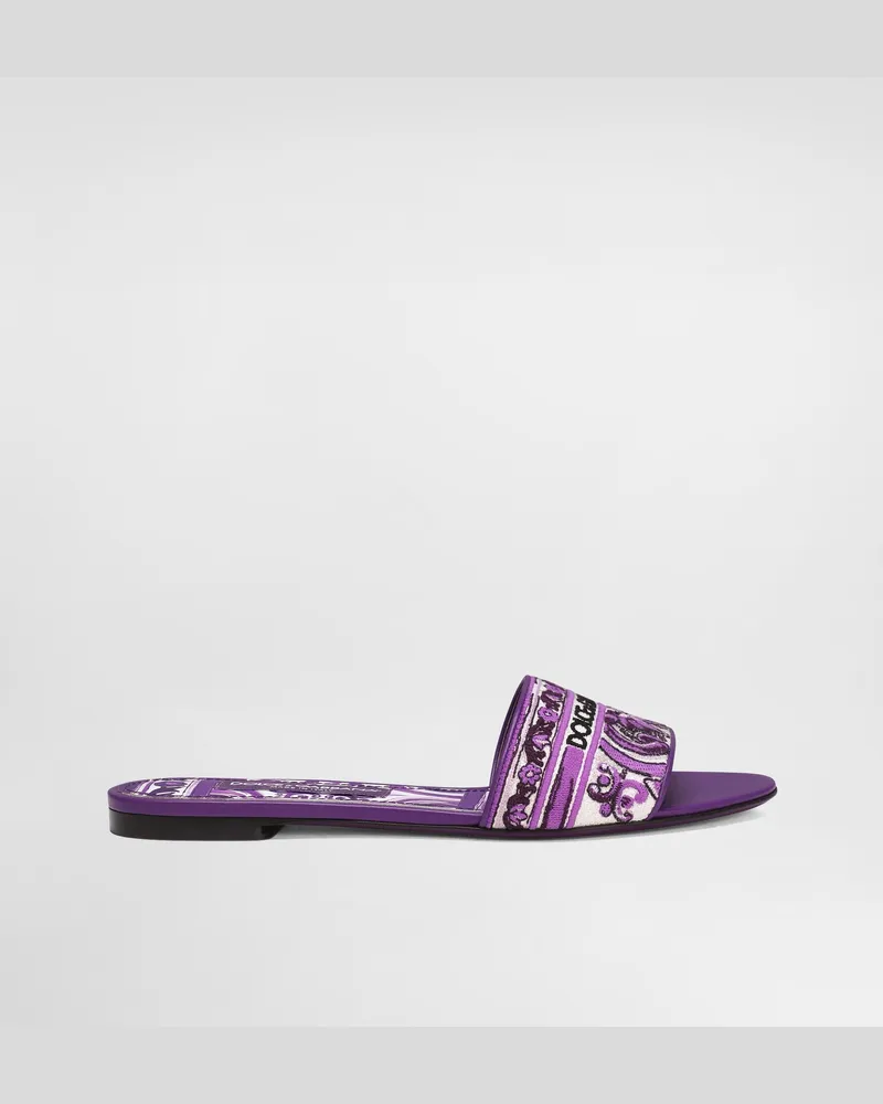 Dolce & Gabbana Embroidered Slides - Frau Pantoletten Und Mules Multicolor Multicolor