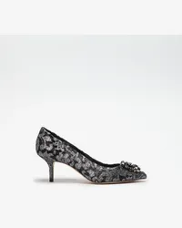 Dolce & Gabbana Lurex lace rainbow pumps with brooch detailing Grau