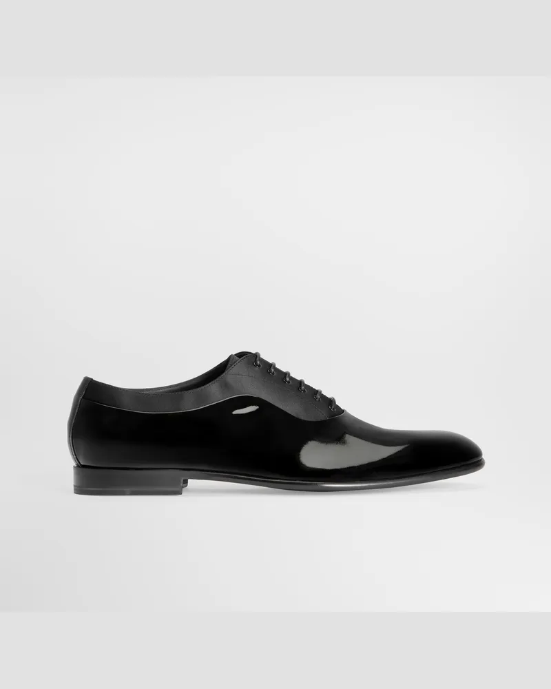 Dolce & Gabbana Brogues Aus Lackleder - Mann Schnürschuhe Schwarz Schwarz