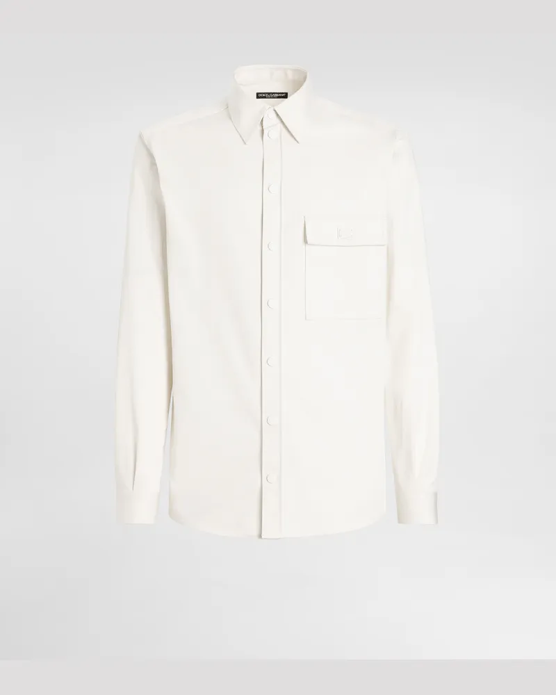 Dolce & Gabbana Baumwollhemd mit Plakette Beige