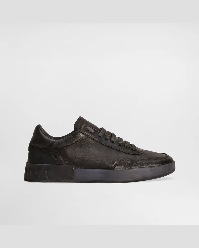 Dolce & Gabbana Portofino Calfskin Sneakers - Mann Sneakers Schwarz Black