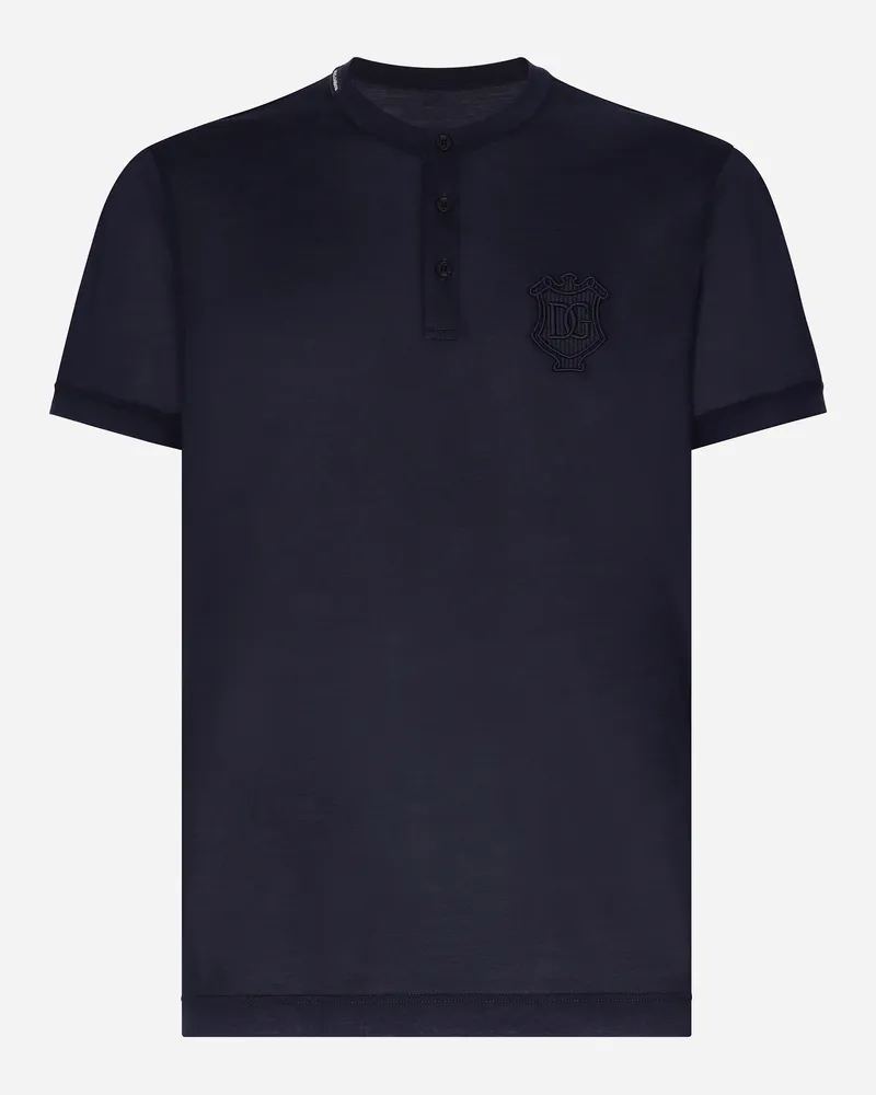 Dolce & Gabbana Serafino-t-shirt Aus Seide - Mann T-shirts Und Polos Grau Grau