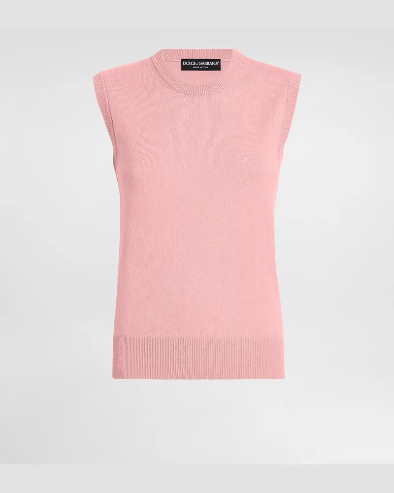 Dolce & Gabbana Tanktop Aus Kaschmir Mit Linksnähten - Frau Strickwaren Rosa Rosa