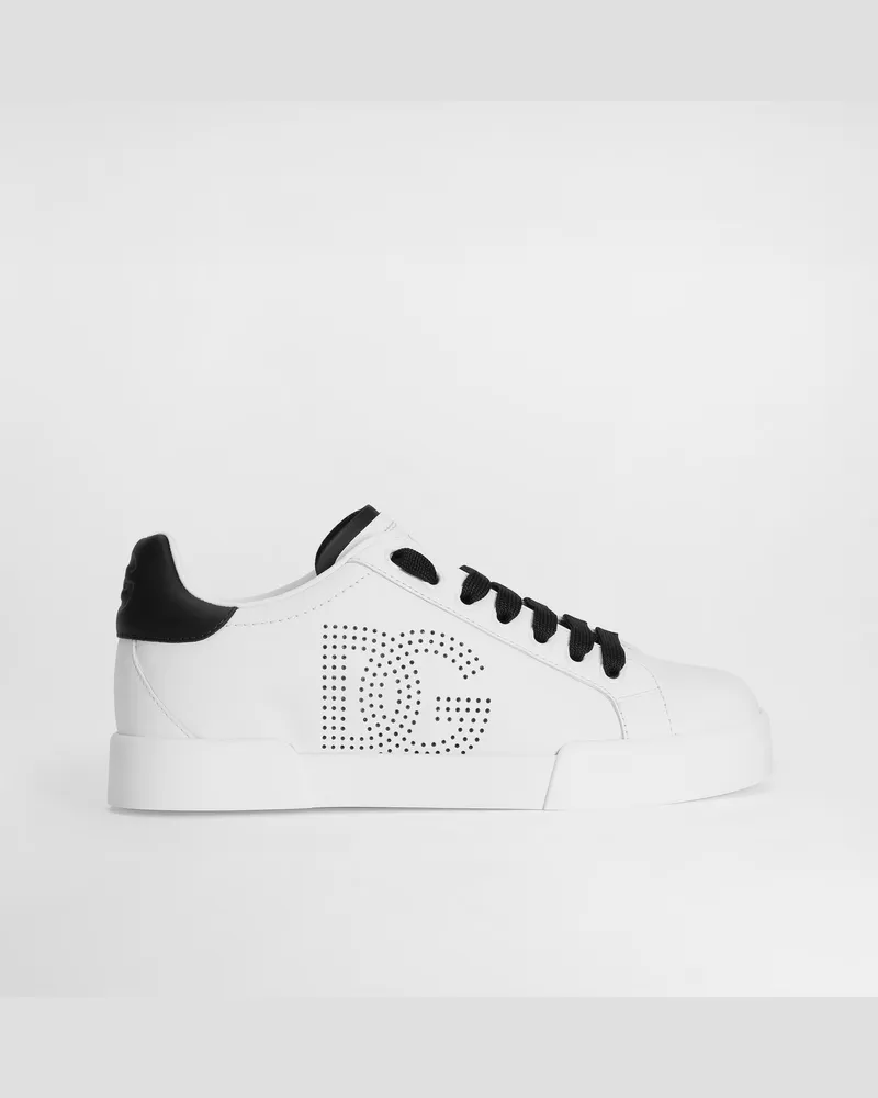 Dolce & Gabbana Sneaker Portofino Aus Kalbsleder - Frau Sneakers Schwarz Mehrfarbig