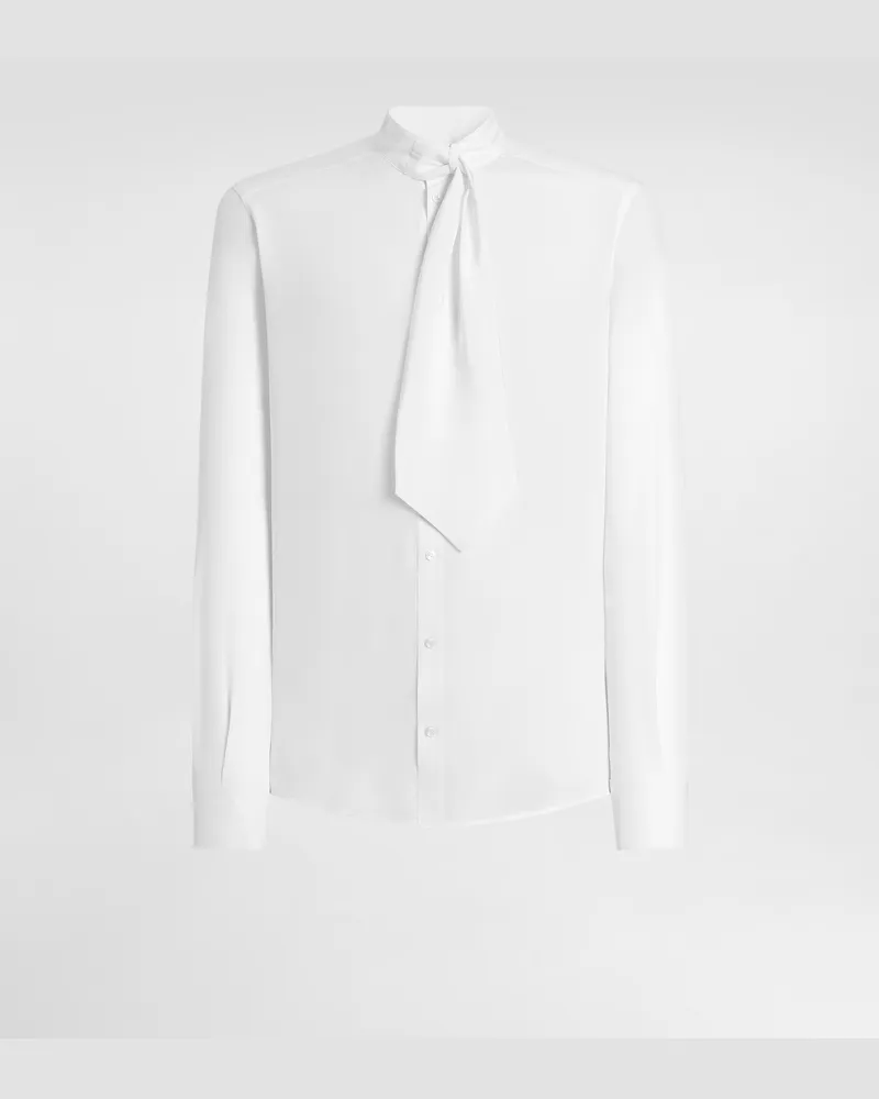 Dolce & Gabbana Hemd Martini Aus Crêpe De Chine - Mann Hemden Wei Weiss