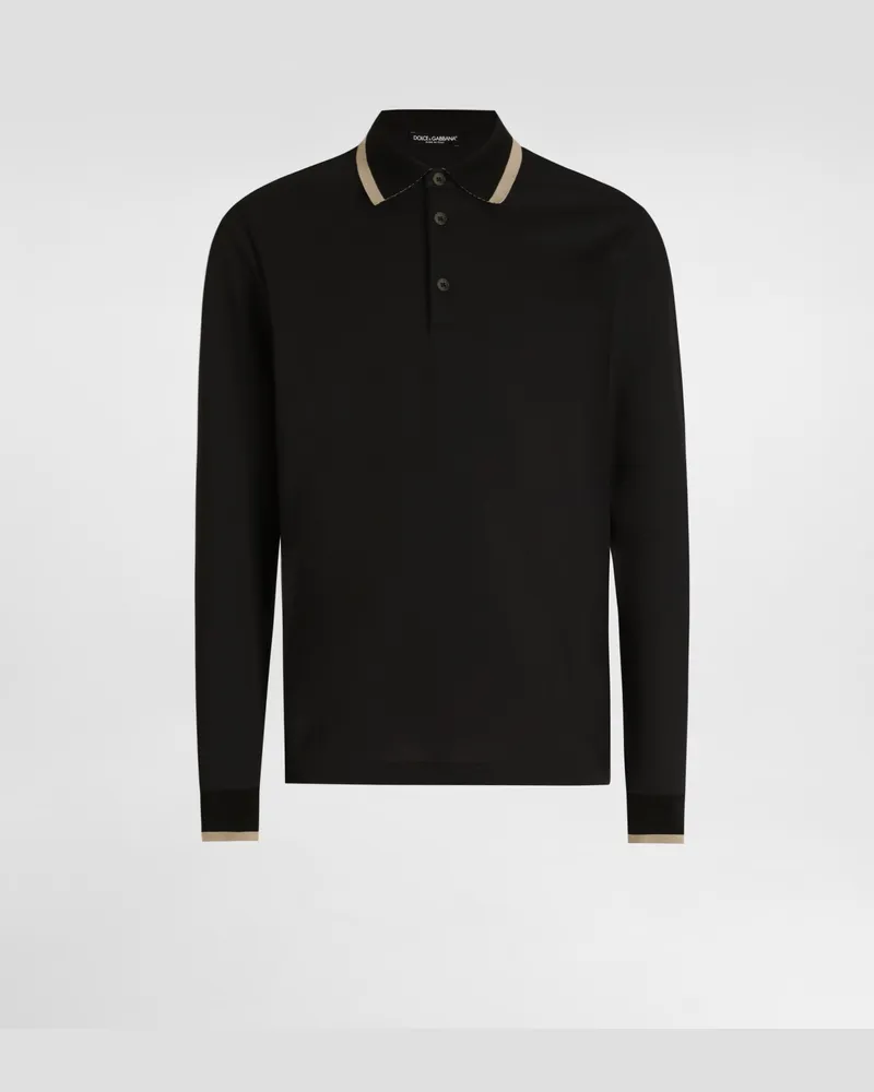 Dolce & Gabbana Poloshirt Aus Jersey - Mann T-shirts Und Polos Schwarz Schwarz
