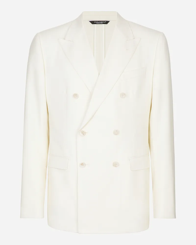 Dolce & Gabbana Zweireihige Jacke Taormina Aus Flanell - Mann Anzüge Und Blazer Beige Beige