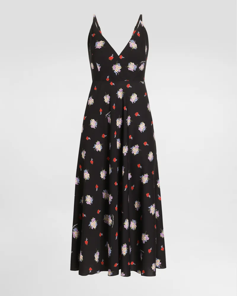 Dolce & Gabbana Kurzes Kleid Mit Blümchen-print - Frau Kleider Mehrfarbig Mehrfarbig