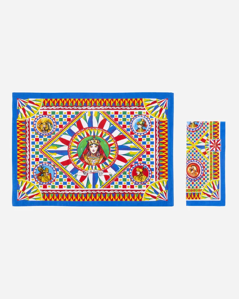 Dolce & Gabbana Set Platzdeckchen Und Serviette Aus Leinen - Sets Platzdeckchen Und Serviette Mehrfarbig Mehrfarbig