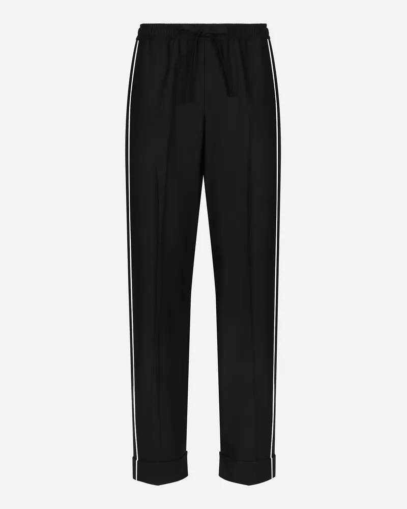 Dolce & Gabbana Hose Aus Wolle - Mann Hosen Und Shorts Schwarz Schwarz
