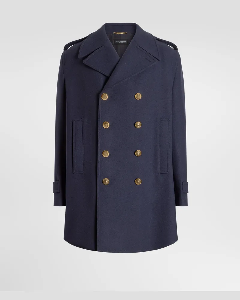 Dolce & Gabbana Mantel Aus Wolle Mit Doppelknopfreihe - Mann Mäntel Und Jacken Blau Blau