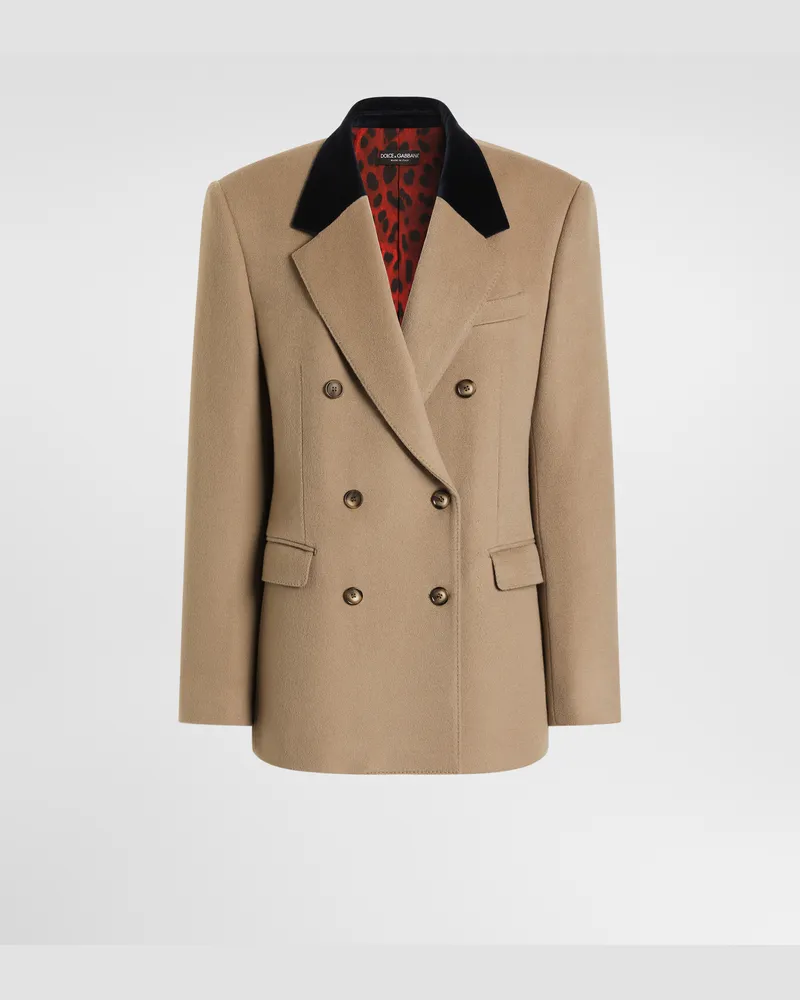 Dolce & Gabbana Jacke Aus Kaschmir Mit Doppelreihiger Knopfleiste - Frau Blazer Beige Beige