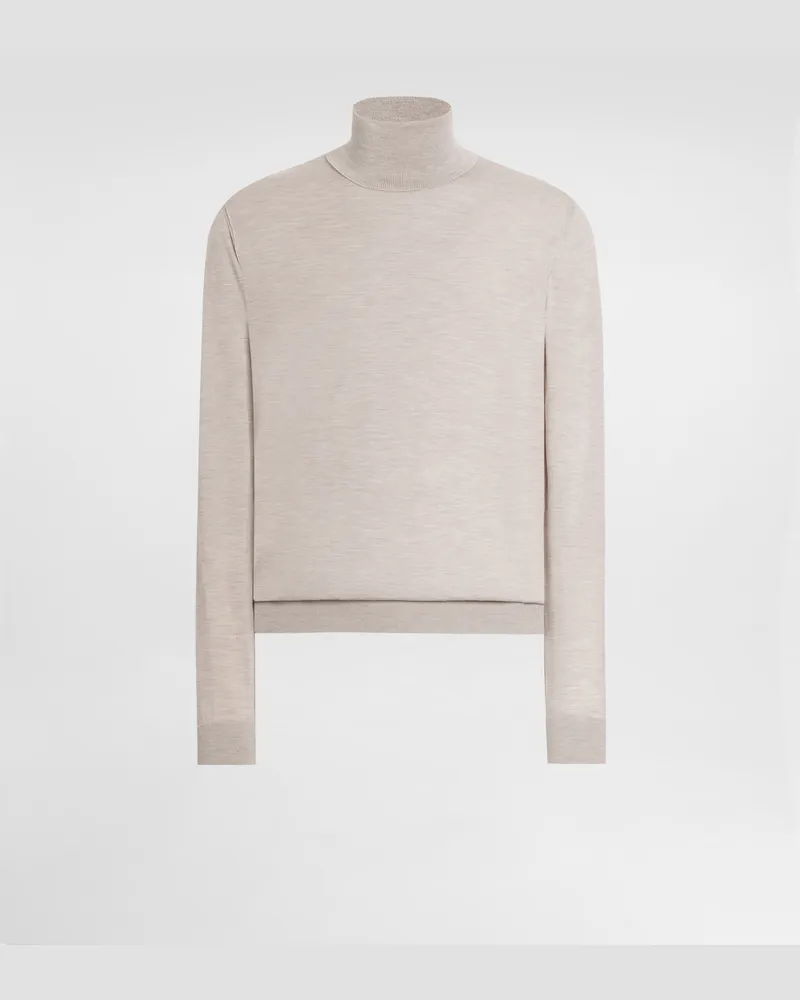 Dolce & Gabbana Rollkragenpullover Aus Kaschmir - Mann Strickwaren Beige Beige