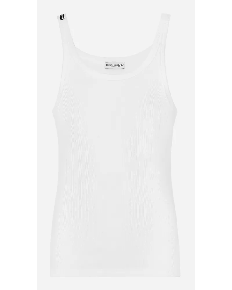 Dolce & Gabbana Tanktop Gerippte Baumwolle Wei?