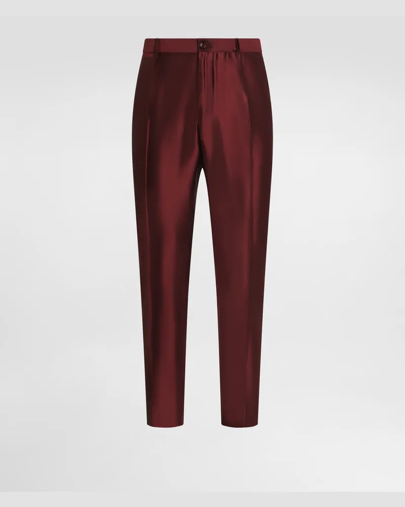 Dolce & Gabbana Hose Aus Shantung-seide - Mann Hosen Und Shorts Bordeaux Seide Bordeaux