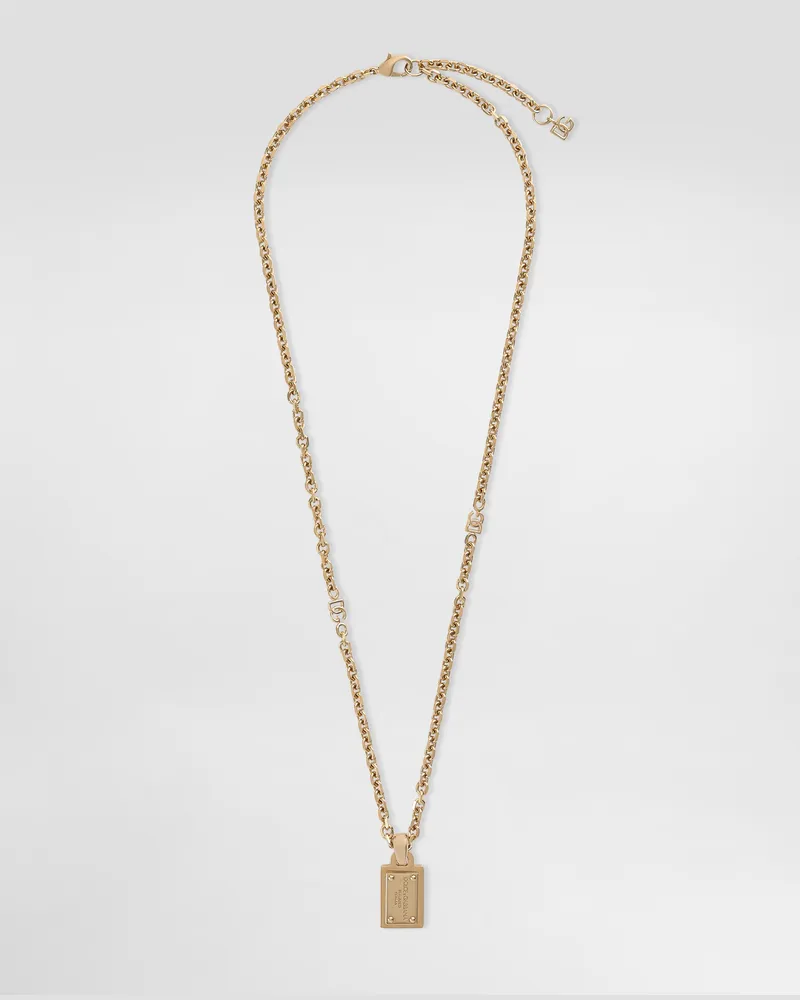 Dolce & Gabbana Halskette Mit Logoplakette - Mann Bijoux Gold Metall Gold