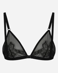 Dolce & Gabbana Soft-Cup-Triangel-BH aus Spitze und Tüll Schwarz