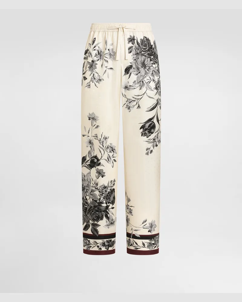 Dolce & Gabbana Flower Bouquet-print Vanity Twill Trousers - Mann Hosen Und Shorts Multicolor Multicolor