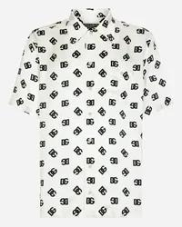 Dolce & Gabbana Hawaiihemd aus Seide Print DG Monogram Drucken