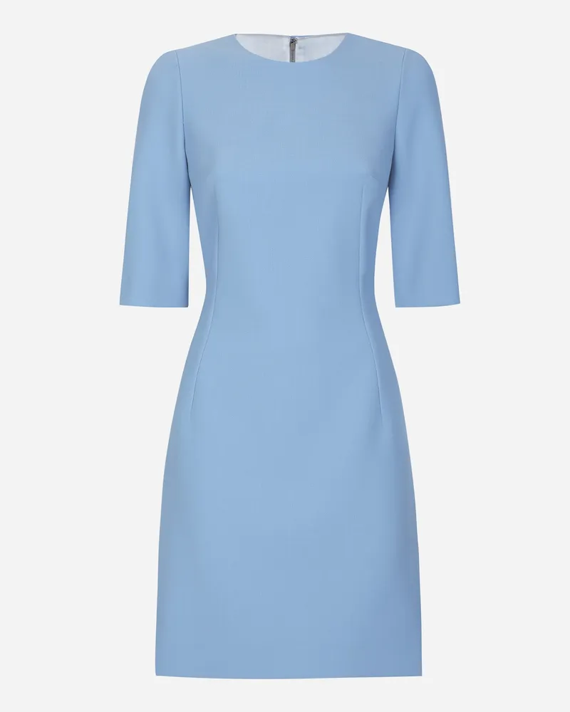 Dolce & Gabbana Sanduhr-kleid In Midilänge Aus Wollkrepp - Frau Kleider Azurblau Azurblau