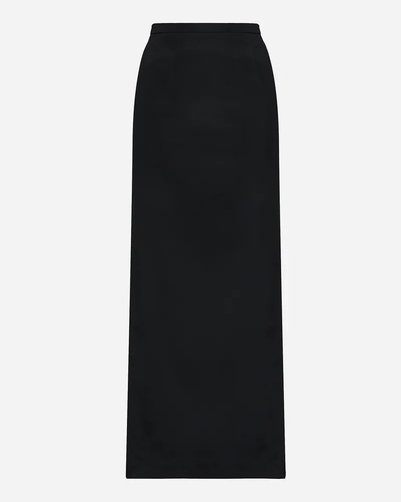Dolce & Gabbana Longuette-rock Aus Cady Mit Schlitzen - Frau Röcke Schwarz Stoff Schwarz