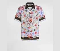 Shell-print Hawaii Linen Canvas Shirt - Mann Hemden Multicolor