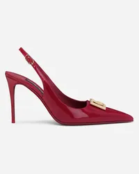 Dolce & Gabbana Slingback aus glänzendem Kalbsleder Fuchsia