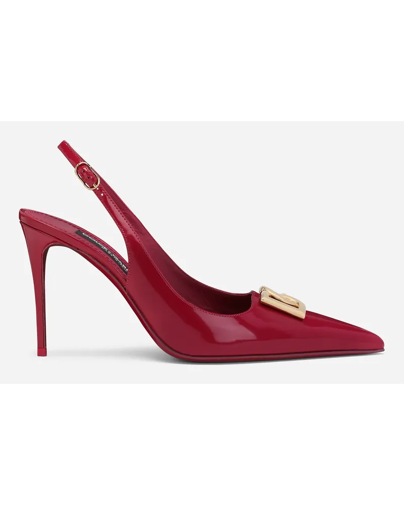 Dolce & Gabbana Slingback aus glänzendem Kalbsleder Fuchsia