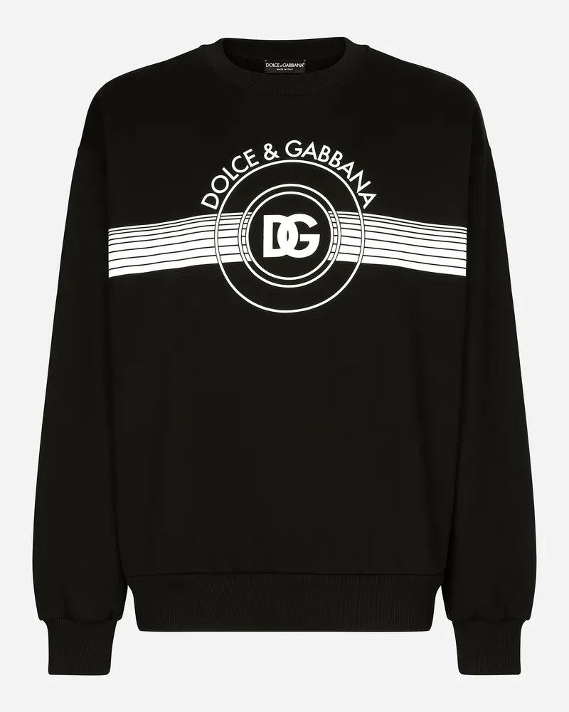 Dolce & Gabbana Sweatshirt Aus Jersey Dg-logoprint - Mann Sweatshirts Schwarz Jersey Schwarz