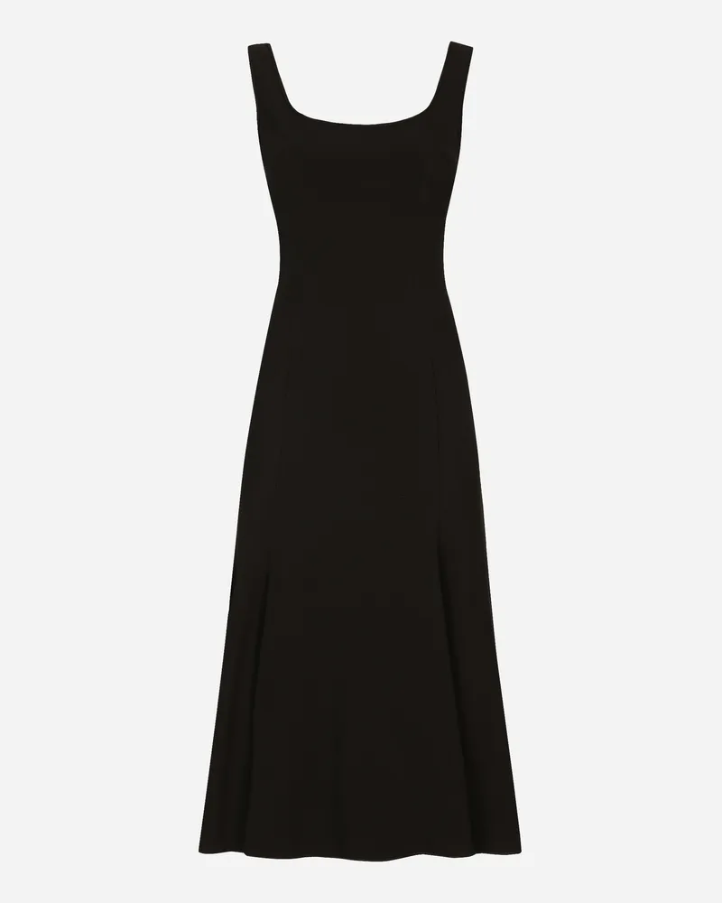 Dolce & Gabbana Longuette-kleid Aus Cady - Frau Kleider Schwarz Viskose Schwarz