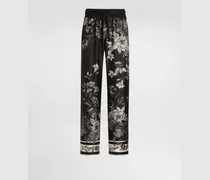 Flower Bouquet-print Vanity Jacquard Twill Trousers - Mann Hosen Und Shorts Multicolor