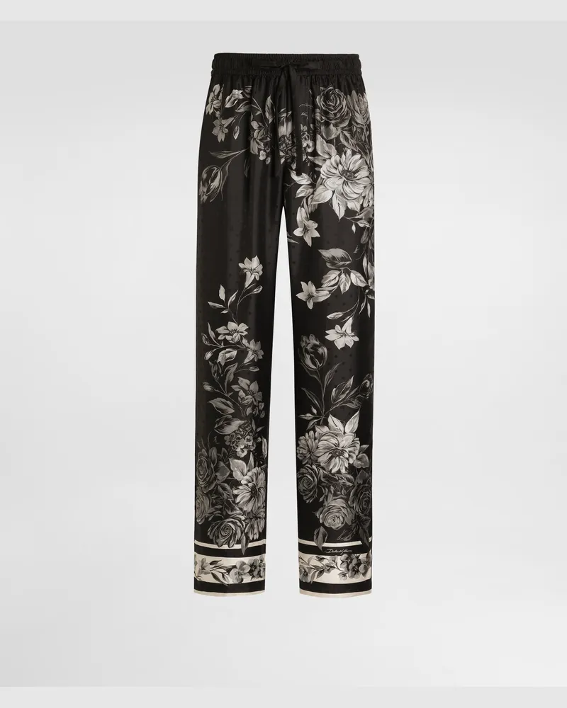 Dolce & Gabbana Flower Bouquet-print Vanity Jacquard Twill Trousers - Mann Hosen Und Shorts Multicolor Multicolor