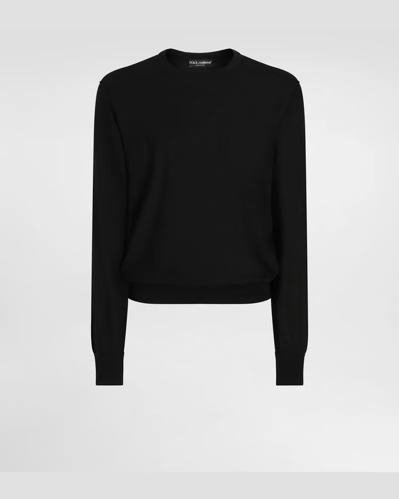 Dolce & Gabbana Rundhalspullover Aus Kaschmir - Mann Strickwaren Schwarz Schwarz