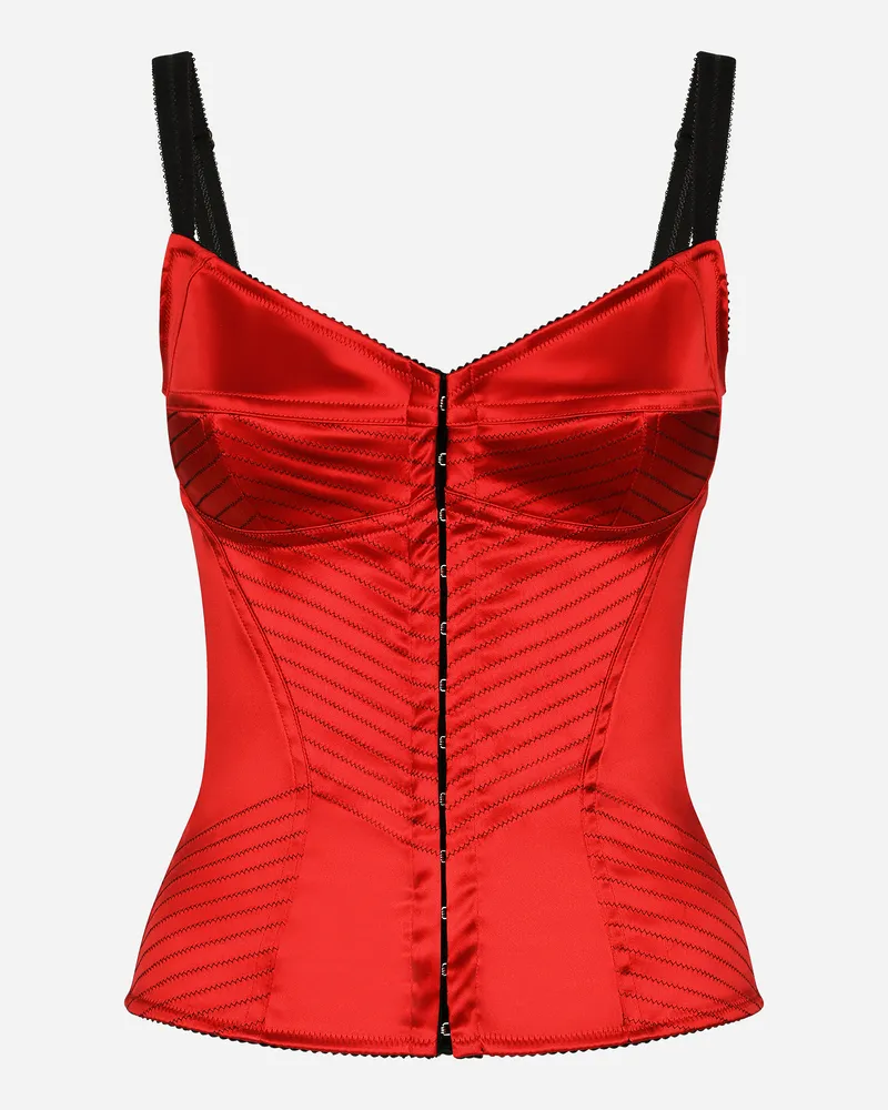 Dolce & Gabbana Bustier - Frau Blusen Und Tops Rot Satin Rot