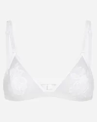 Dolce & Gabbana Soft-Cup-Triangel-BH aus Spitze und Tüll White