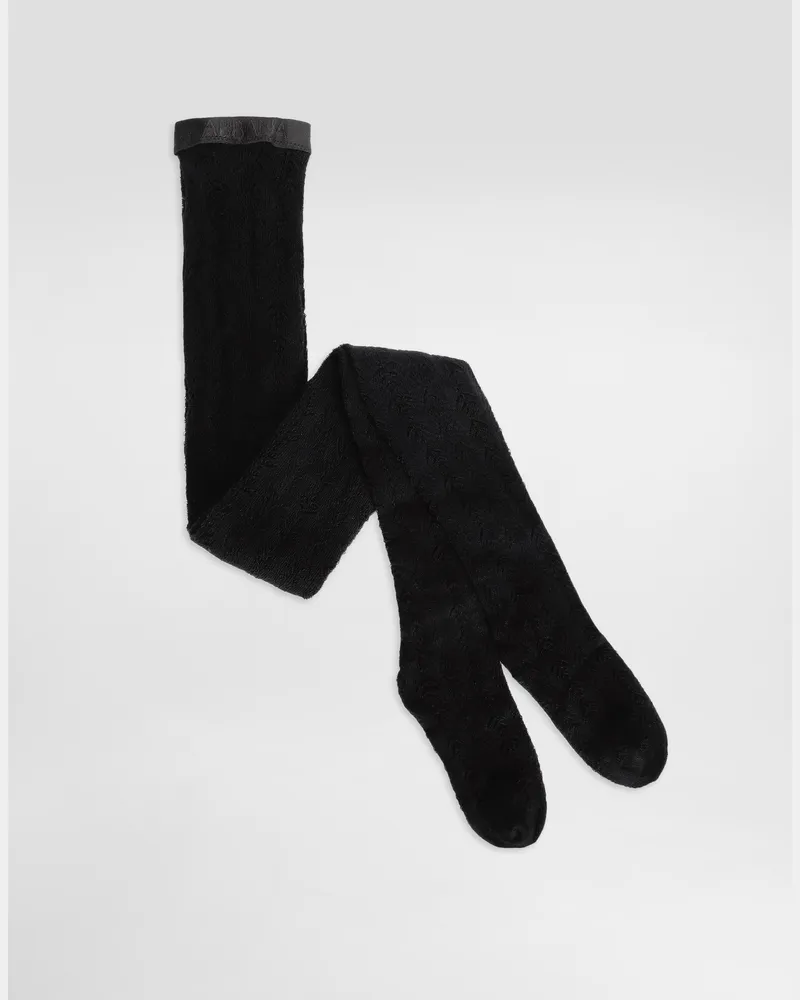 Dolce & Gabbana Strumpfhose Mit Lochmuster Aus Baumwolle - Frau Socken Schwarz Schwarz
