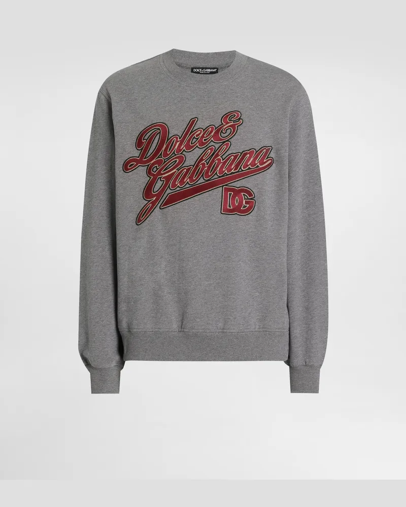 Dolce & Gabbana Sweatshirt Aus Baumwolle Mit Stickerei - Mann Sweatshirts Grau Grau