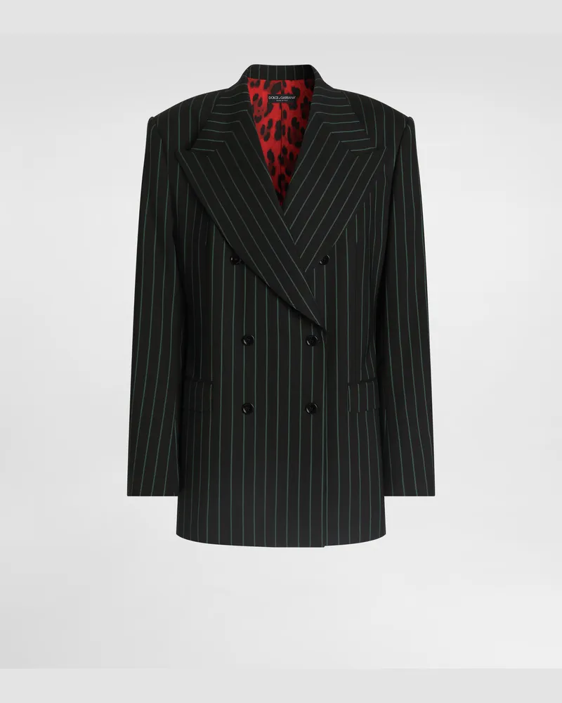 Dolce & Gabbana Doppelreihige Jacke Aus Nadelstreifenwolle - Frau Blazer Mehrfarbig Multicolor