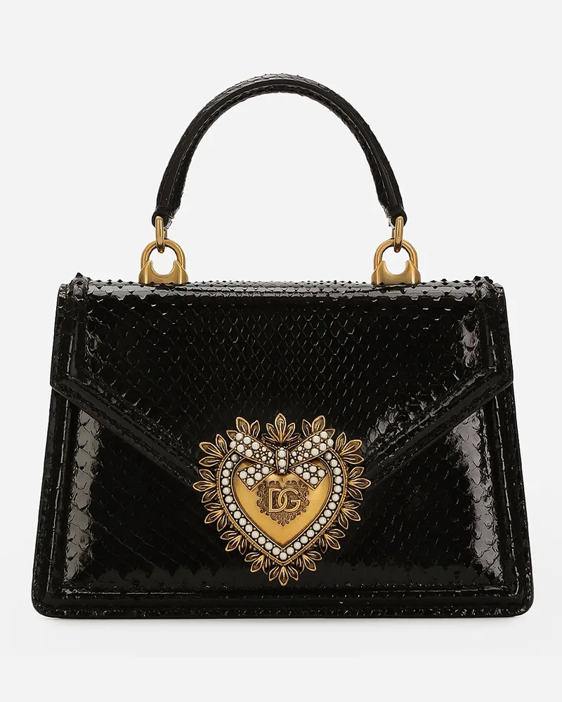 Dolce & Gabbana Kleine Devotion tasche python Schwarz