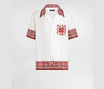 Hawaii-hemd Aus Jacquard-twill Mit Majolika-print - Mann Hemden Mehrfarbig