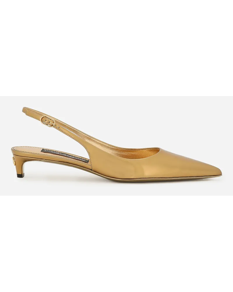 Dolce & Gabbana Slingback aus Kalbsleder Gold