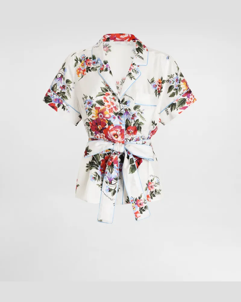 Dolce & Gabbana Flower Bouquet-print Twill Vanity Shirt - Frau Blusen Und Tops Multicolor Multicolor