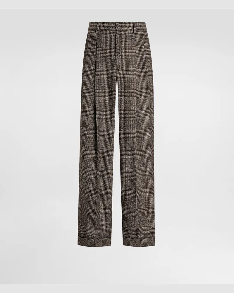 Dolce & Gabbana Alpaca Blend Glen Plaid Trousers - Mann Hosen Und Shorts Multicolor Alpaka Multicolor